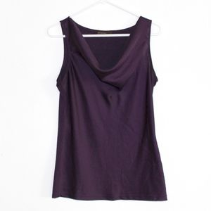 THE LIMITED SHEER PURPLE TANK W/ COWL NECK SZ M.